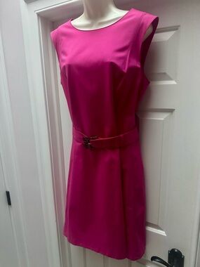$648 New lafayette 148 Leslie A-Line Cotton Blend Dress In Orchid Pink.